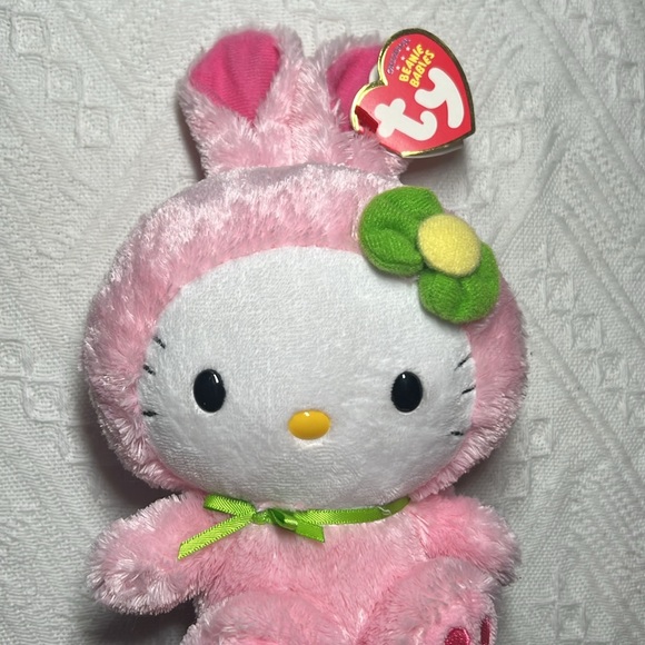 Ty Sanrio Hello Kitty Beanie Baby in Pink Bunny Suit 8” - Picture 6 of 6